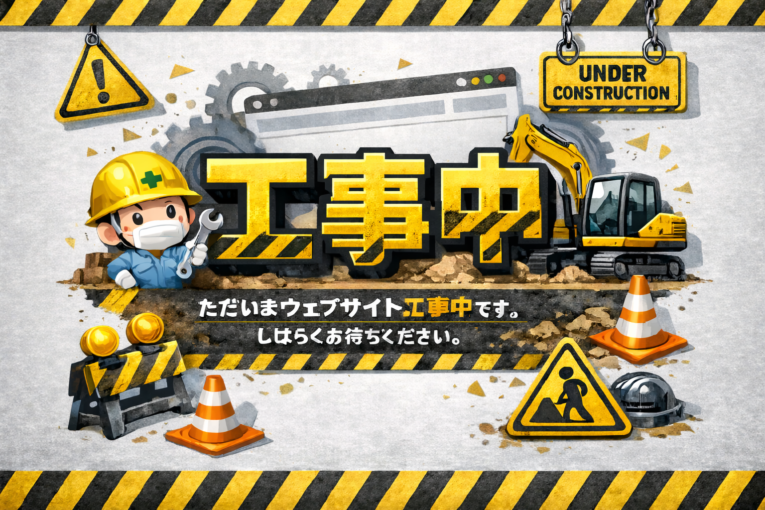工事中のイラスト